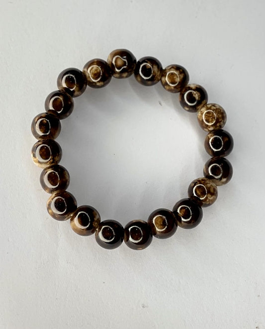 Brown Marble Beads Bracelet